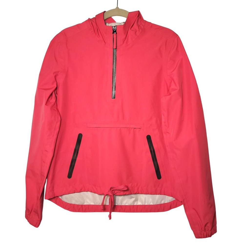 VTG Tommy Hilfiger THD-NY 1985‎ Pink Quarter Zip Hooded Windbreaker Jacket Large